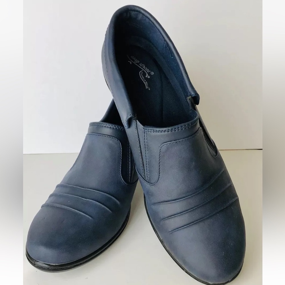 Easy Street Women's Shoes Size 9 W Comfort Wave Slip-on Faux Suede Booties Blue
